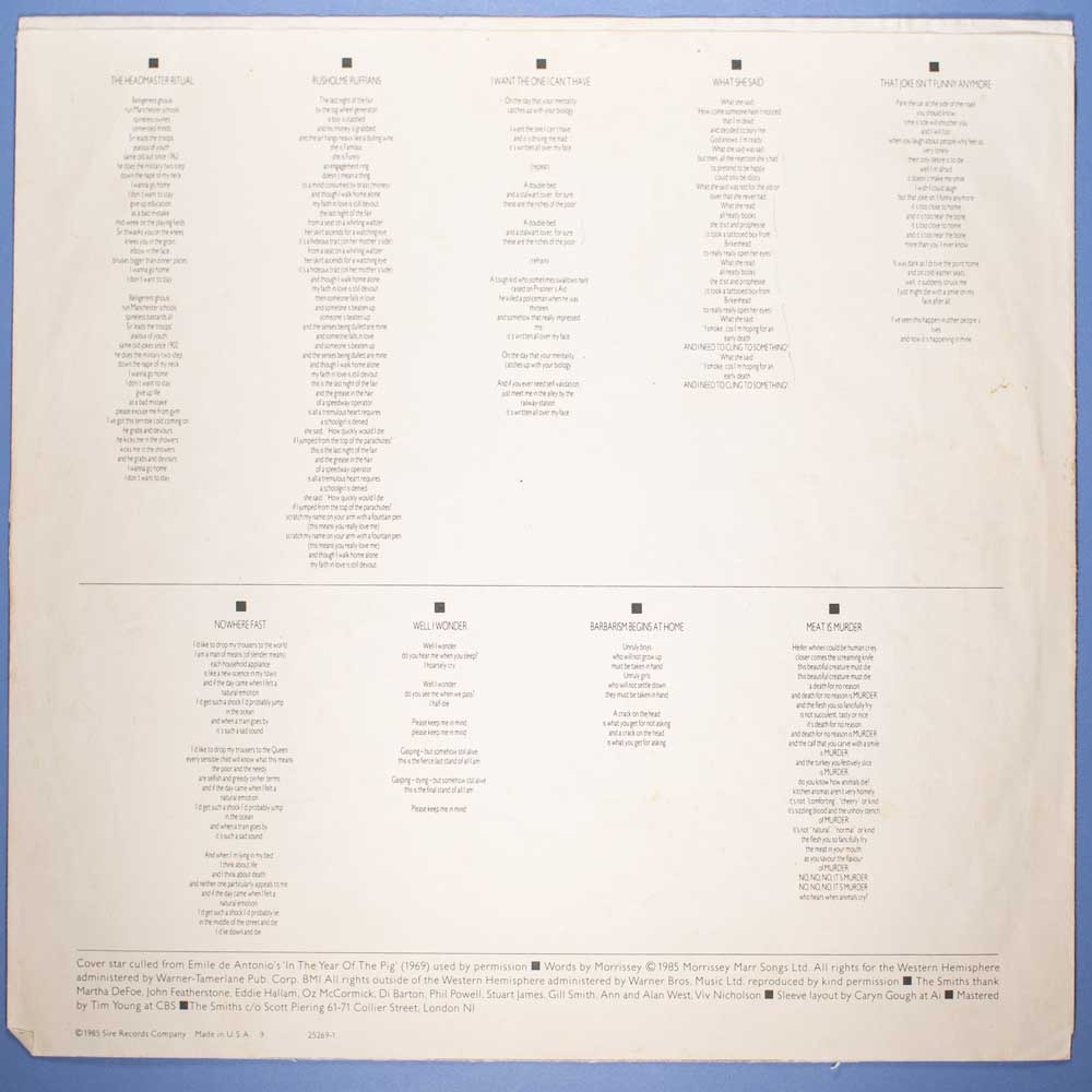The Smiths - Meat Is Murder (LP Importado) - Image 6