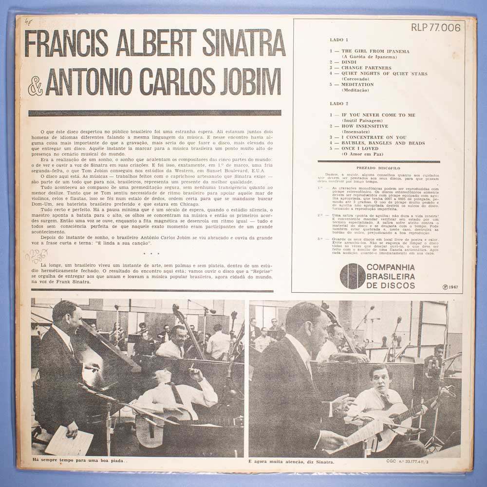 Francis Albert Sinatra E Antonio Carlos Jobim - Orchestred by Claus Ogerman (LP) - Image 4