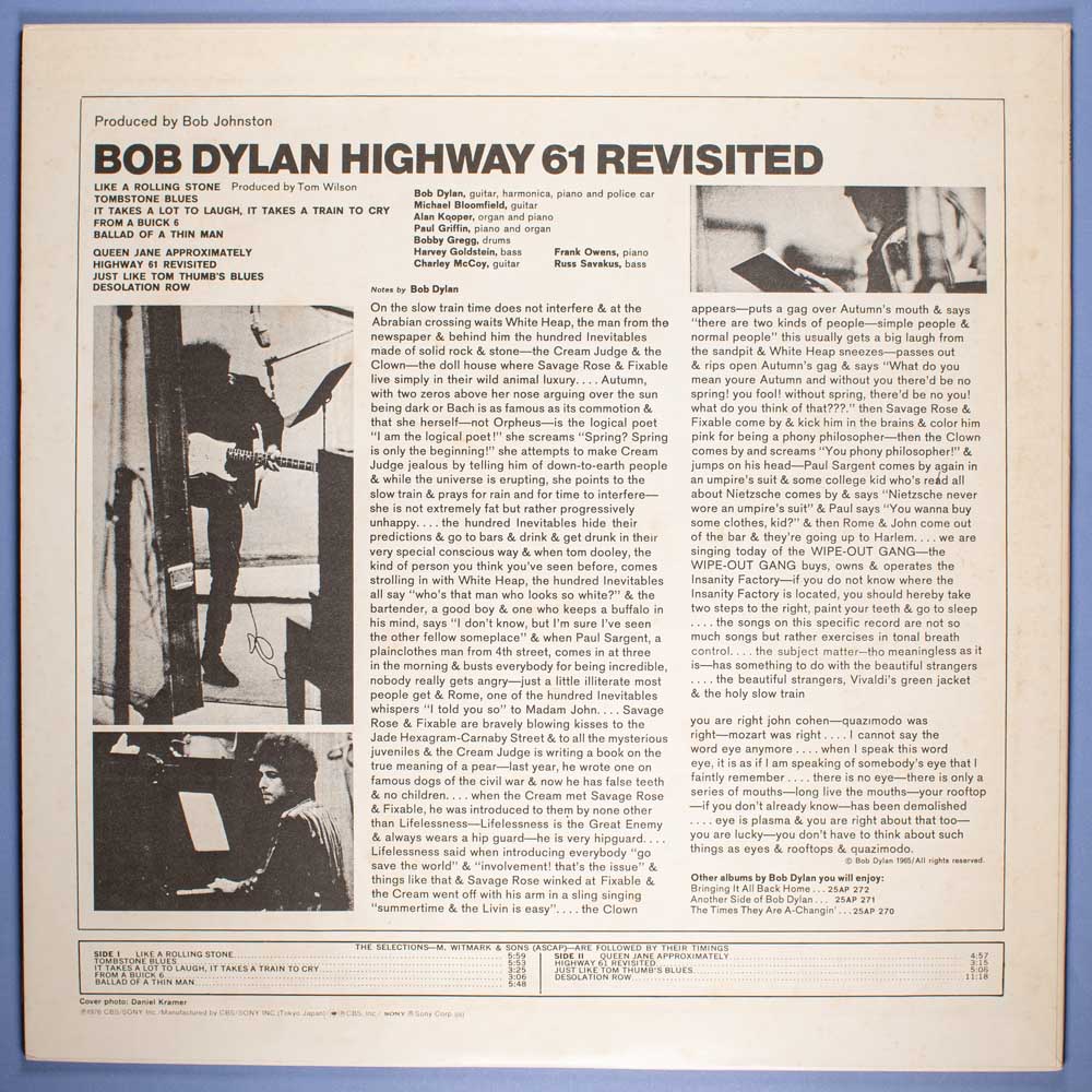 Bob Dylan - Highway 61 Revisited (Vinil LP Importado Japão) - Imagem 6