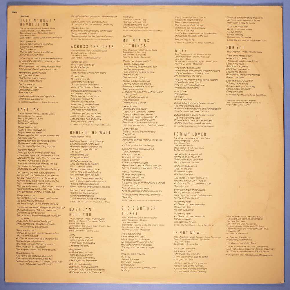 Tracy Chapman - 1988 Talkin' Bout A Revolution (Vinil LP) - Imagem 5