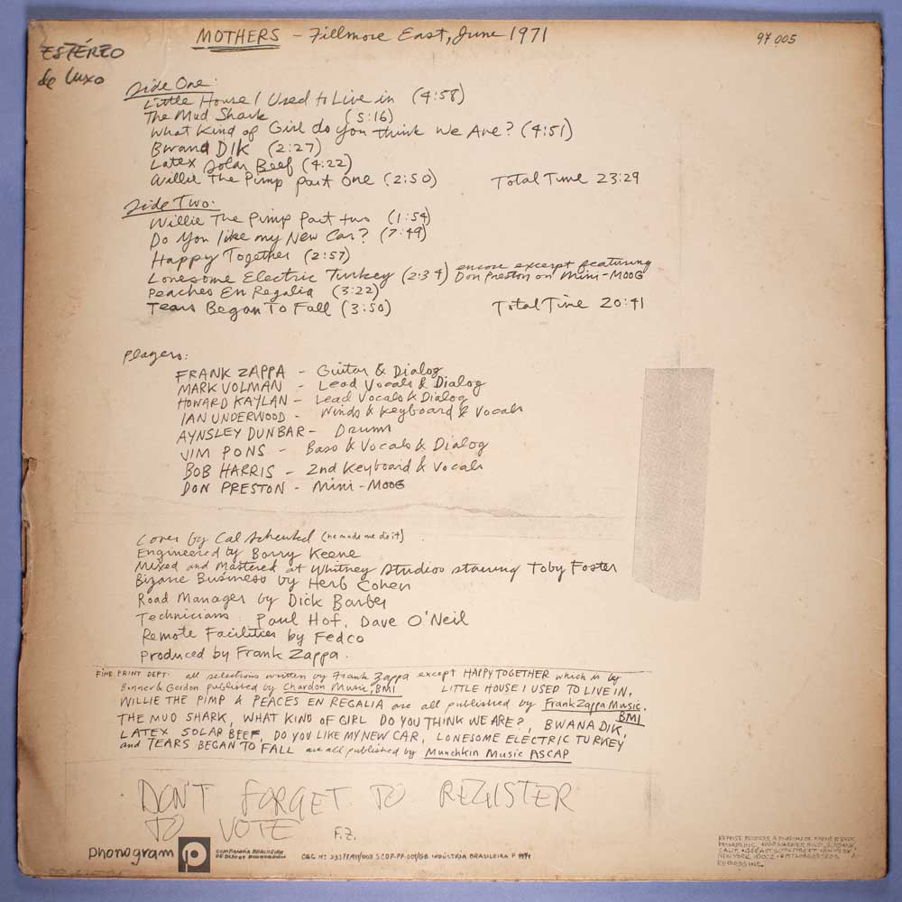 Frank Zappa (Mothers) - Fillmore East June 1971 (Vinil LP) - Imagem 4