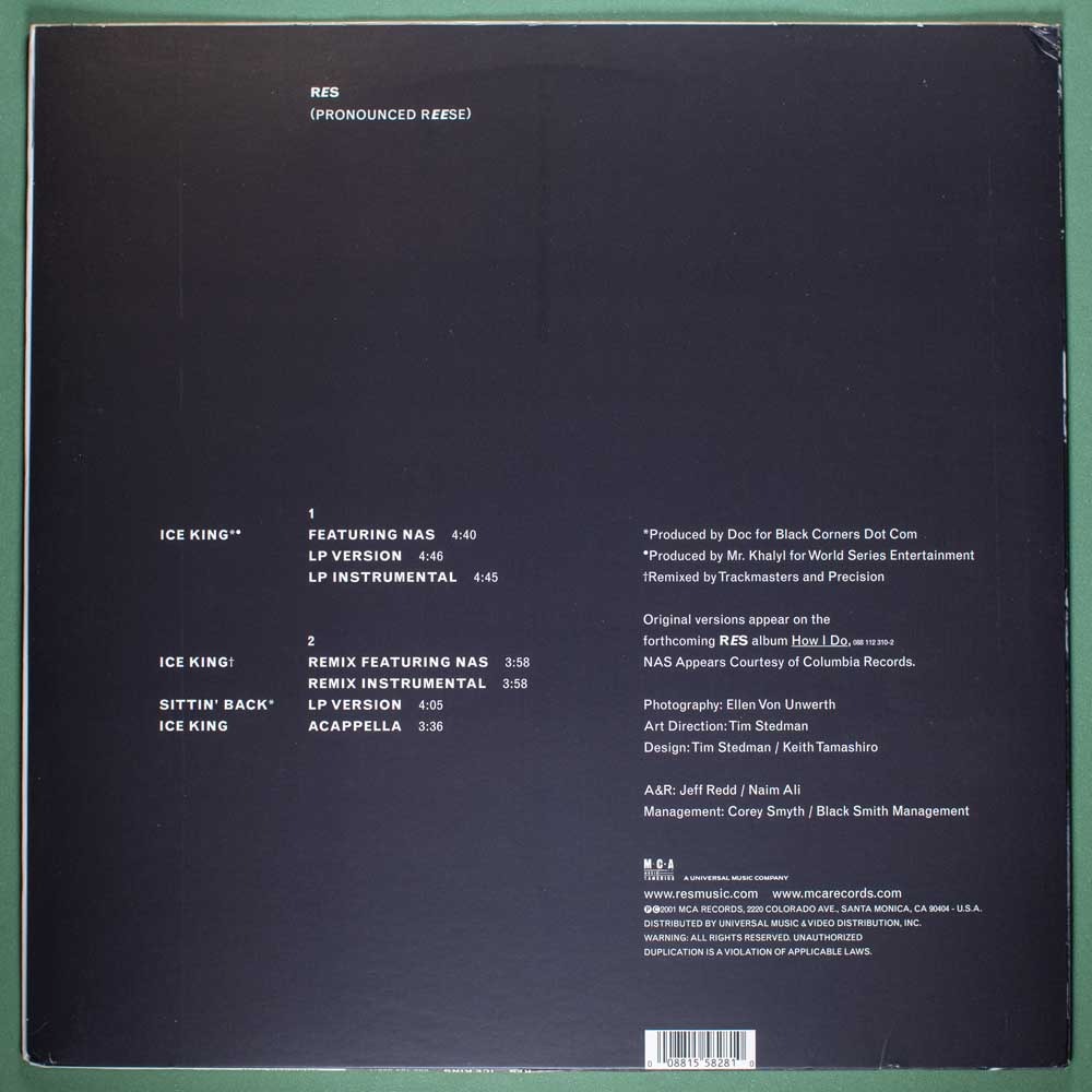 Res Feat. Nas - Ice King / Sittin' Back (Vinil EP Single Importado) - Imagem 4