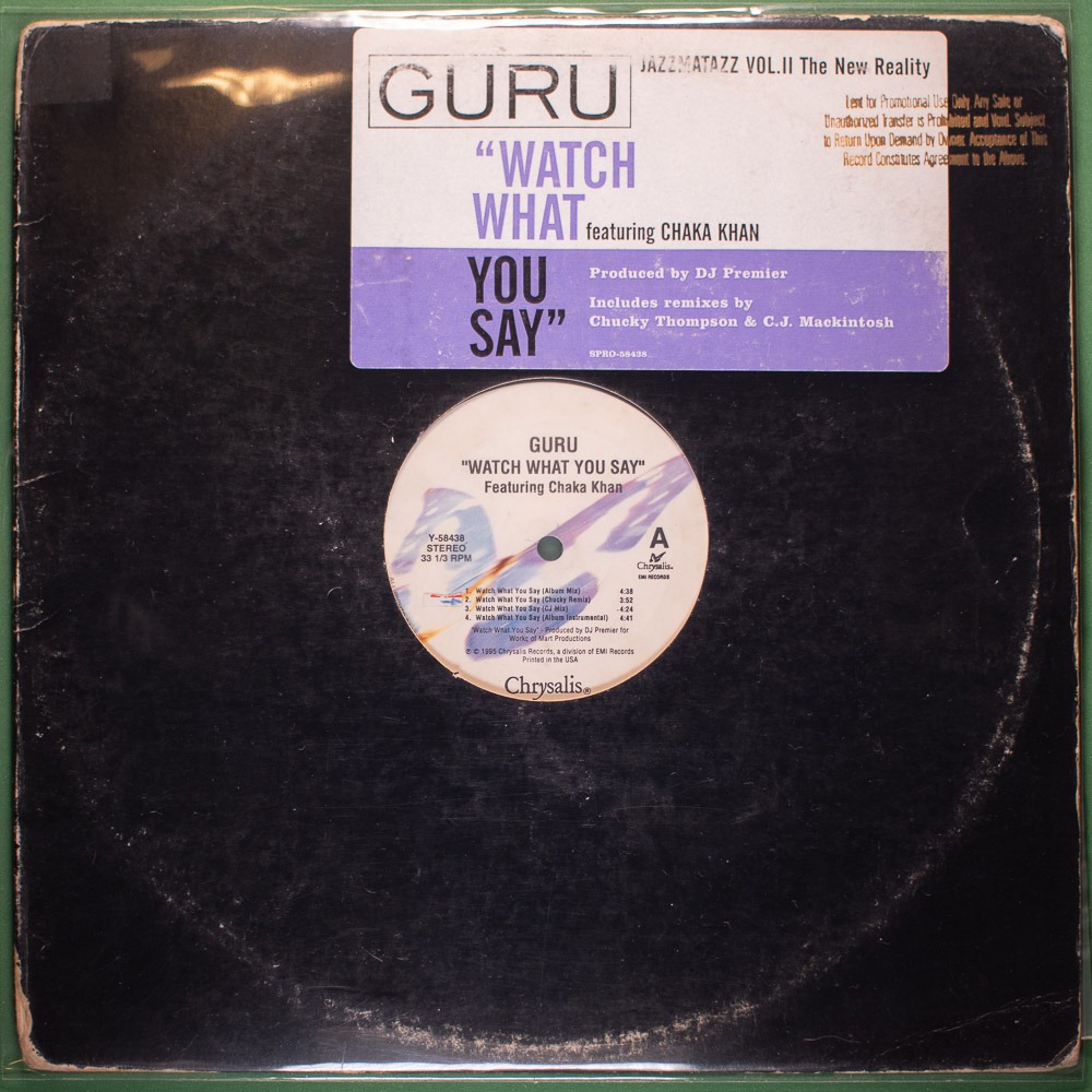 Guru - Watch What You Say feat. Chaka Khan (Vinil LP Single Importado)