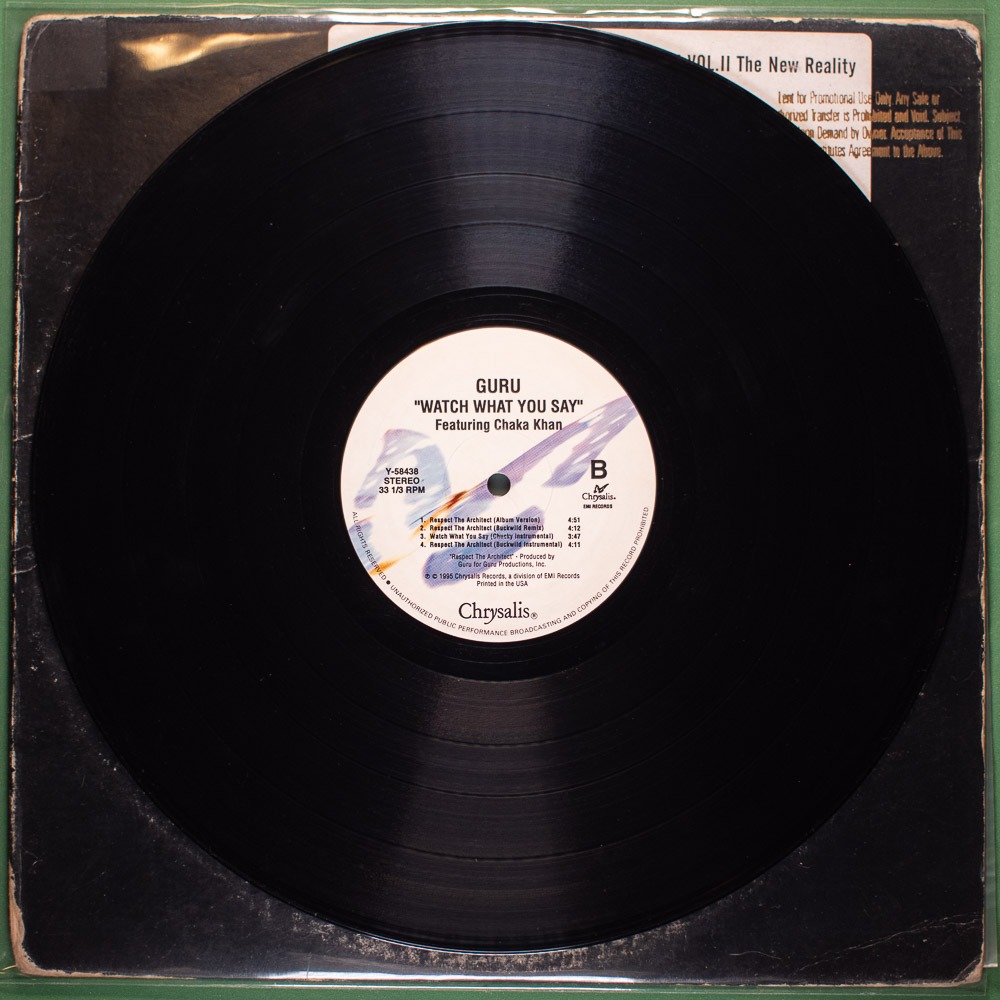 Guru - Watch What You Say feat. Chaka Khan (Vinil LP Single Importado) - Imagem 3