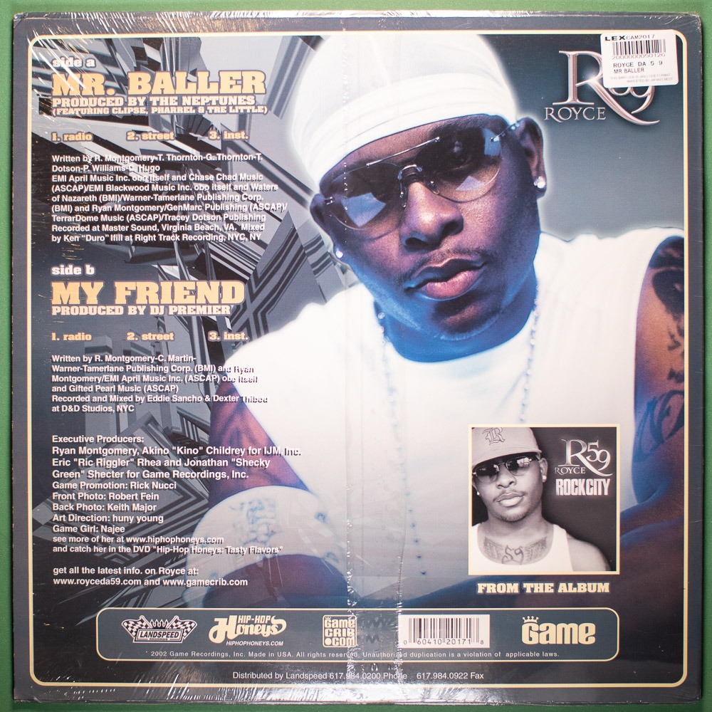 Royce Da 5'9 - Mr. Baller / My Friend (Vinil LP Single Importado) - Imagem 4